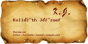 Kolláth József névjegykártya